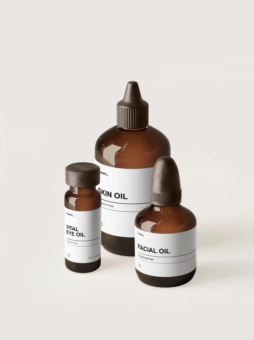 Vital eye oil, skin oil, and facial oil set